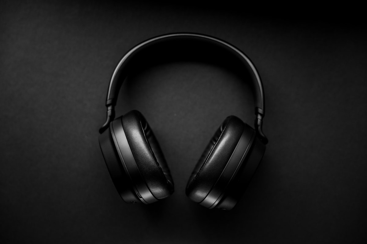 Product photo of black over-ear headphones